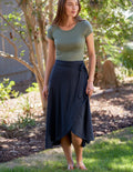 Bamboo / Organic Cotton Wrap Skirt - Titanium
