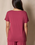 Bamboo Dolman Pajama Tee - Burgundy Rose