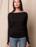Bamboo Off Shoulder Top - Black