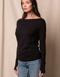 Bamboo Off Shoulder Top - Black