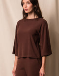 Soft Touch Bamboo Flare Top - Espresso
