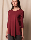Bamboo / Organic Cotton Asymmetric Tunic - Cabernet