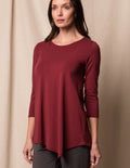 Bamboo / Organic Cotton Asymmetric Tunic - Cabernet
