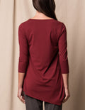 Bamboo / Organic Cotton Asymmetric Tunic - Cabernet