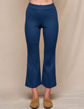 Bamboo Ponte Knit Flare Pants - Navy