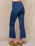Bamboo Ponte Knit Flare Pants - Navy