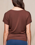 Bamboo Scoop Neck Dolman Tunic - Cocoa