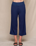 Linen / Bamboo Soft Waist Capri Pants - Indigo