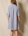 Linen / Bamboo Duster - Stone Blue