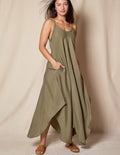 Linen / Bamboo Sundress - Army