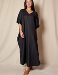 Linen / Bamboo Caftan - Black