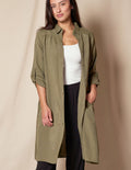 Linen / Bamboo Duster - Army