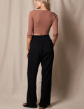 Linen / Bamboo Soft Waist Pants - Black