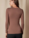 Bamboo Close Fit Long Sleeve Tee - Chocolate