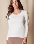 Bamboo Close Fit Long Sleeve Tee - Soft White