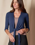 Bamboo Open Front Shrug - Navy