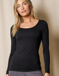 Bamboo Double Front Top - Black