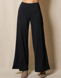 Bamboo Ponte Wide Leg Pants - Black