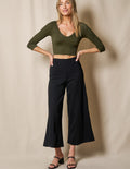 Bamboo Ponte Cropped Pants - Black