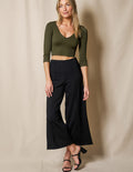 Bamboo Ponte Cropped Pants - Black
