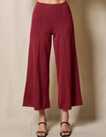 Bamboo Ponte Cropped Pants - Burgundy
