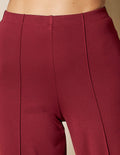 Bamboo Ponte Cropped Pants - Burgundy