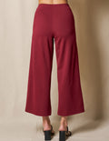 Bamboo Ponte Cropped Pants - Burgundy