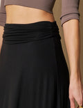 Bamboo Shirred Waist Skirt - Black