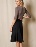 Bamboo Shirred Waist Skirt - Black