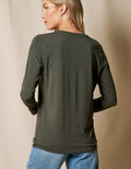 Bamboo / Organic Cotton Long Sleeve V-Neck Tee - Juniper