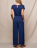 Bamboo Short Sleeve Jumpsuit - Navy