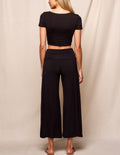 Bamboo Flare Ankle Pants - Black