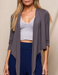Bamboo Open Front Shrug - Grey