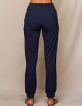 Bamboo / Organic Cotton Flat Waist Comfort Joggers - Navy