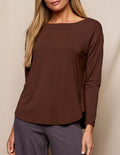 Bamboo Dolman Long Sleeve Tee - Coffee