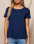 Bamboo Relaxed Tee - Navy