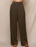 Linen / Bamboo Soft Waist Pants - Olive