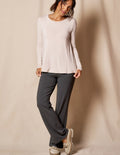 Bamboo / Organic Cotton Classic Straight Leg Pants - Warm Grey