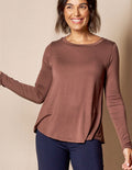 Bamboo Relaxed Long Sleeve Tee - Chocolate