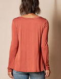 Bamboo Relaxed Long Sleeve Tee - Rust
