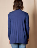 Bamboo Banded Front Cardigan - Navy - Small and 2XL Only