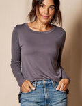 Bamboo Relaxed Long Sleeve Tee - Grey