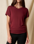 Bamboo Dolman Tunic - Cabernet