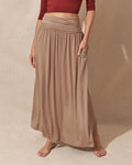 Bamboo Maxi Skirt - Cappuccino - Large Only