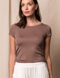 Bamboo Close Fit Tee - Mocha