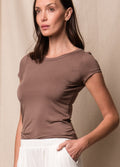Bamboo Close Fit Tee - Mocha