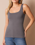 Bamboo Double Layered Tank Top - Grey
