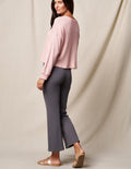 Bamboo Ponte Knit Flare Pants - Grey