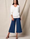 Bamboo Ponte Cropped Pants - Navy