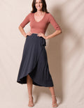 Bamboo / Organic Cotton Wrap Skirt - Titanium